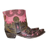 10 Pink & Brown Tooled Canty Boots®