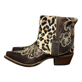 9 Embroidered Floral & Leopard Hair-on Hide Canty Boots®