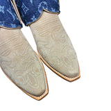 9 Embroidered Tan Rough Out & Designer Denim Canty Boots®