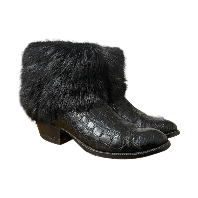10 Exotic Black & Beaver Fur Canty Boots®