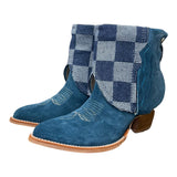 9 Blue Rough Out & Checkered Denim Canty Boots®