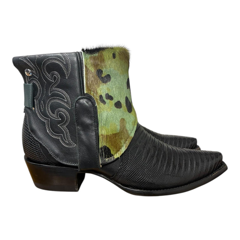 9.5 Exotic Black & Camo Hair-on Hide Canty Boots®