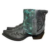 7.5 Embroidered Black & Camo Printed Leather Canty Boots®