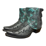 7.5 Embroidered Black & Camo Printed Leather Canty Boots®