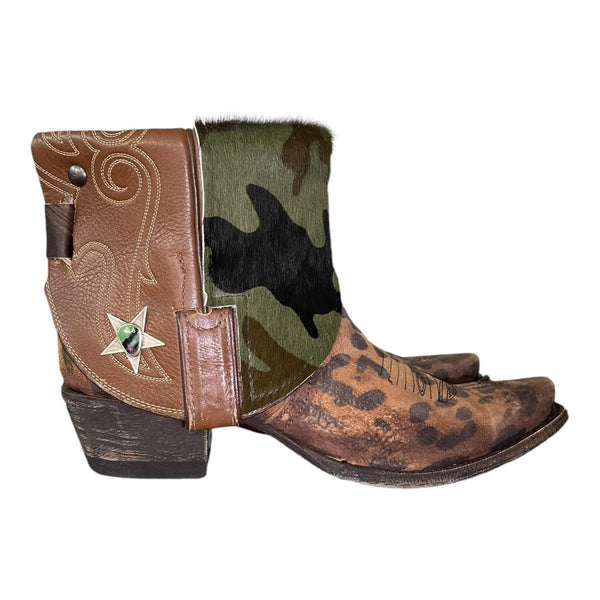 8.5 Two Toned & Camo Hair-on Hide Canty Boots®