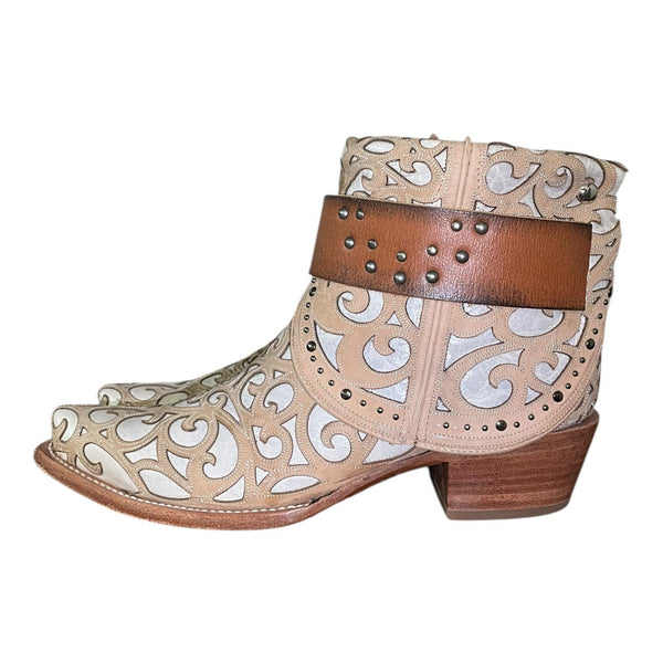 10 Tooled Canty Boots® with Mountain Turquoise Concho