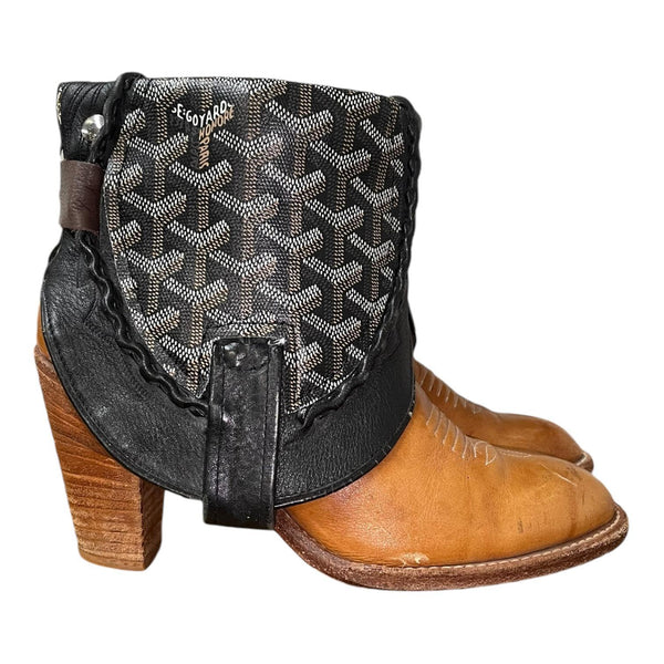 7.5 Two Toned & Designer Stacked Heel Canty Boots®