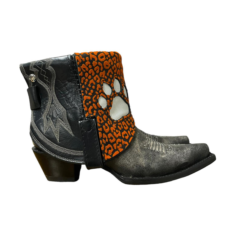 7.5 Black & Orange Leopard Canty Boots®