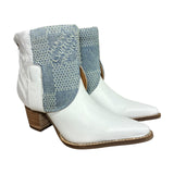 8.5 White & Designer Denim Stacked Heel Canty Boots®