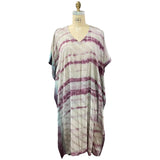 Mauve Tie Dye Long Silk Caftan