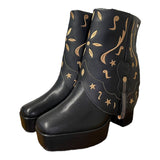 10 Black & Musical Embroidered Platform Canty Boots®