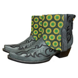 8.5 Embroidered Black & Green Shweshwe Fabric Canty Boots®