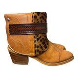 7 Tan & Leopard Hair-on Hide Canty Boots®