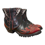 7.5 Black & Red Tooled Canty Boots®