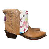 5.5 Brown & Designer Canty Boots® with Flower Inlay