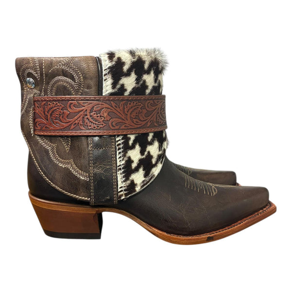 8 Brown & Houndstooth Hair-on Hide Canty Boots®