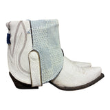 8 White Crackle & Designer Denim Canty Boots®