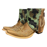 10 Embroidered Brown & Camo Hair-on Hide Canty Boots®
