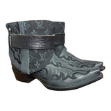 8.5 Embroidered Black & Designer Denim Canty Boots®
