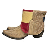 9 Embroidered Tan & American Flag Denim Canty Boots®
