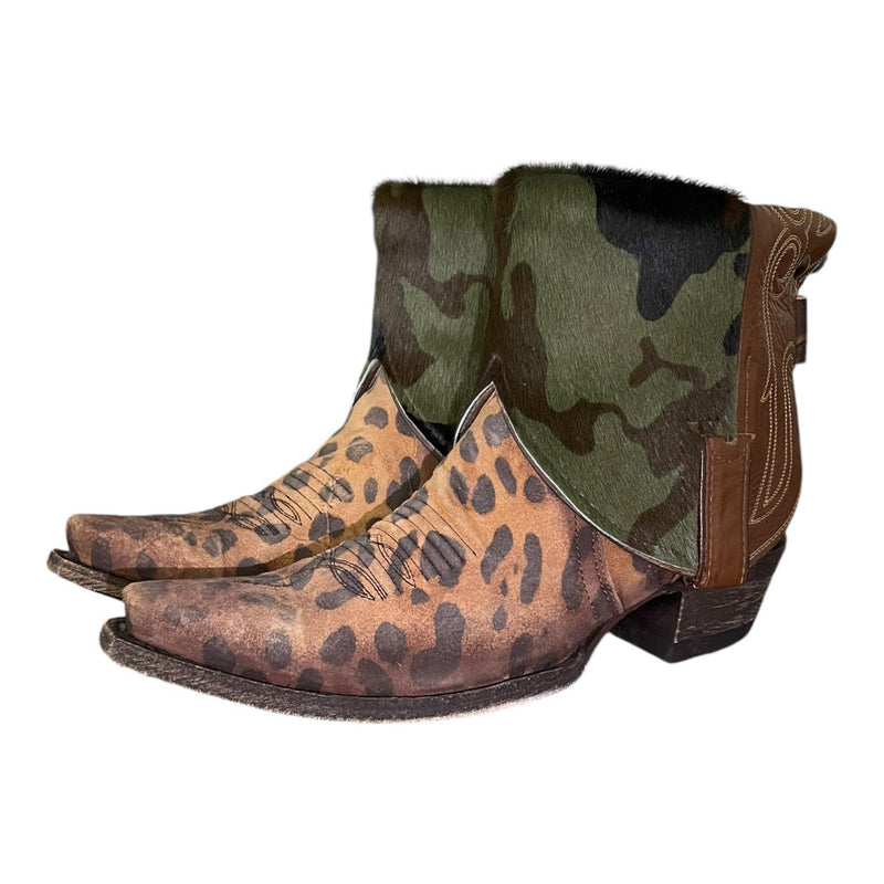 8.5 Two Toned & Camo Hair-on Hide Canty Boots®