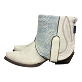 8 White Crackle & Designer Denim Canty Boots®