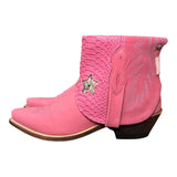 8 Pink & Embossed Leather Canty Boots® with Star Inlay