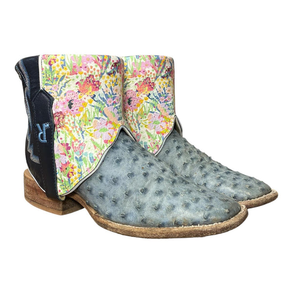 7.5 Exotic Blue & Floral Leather Canty Boots®
