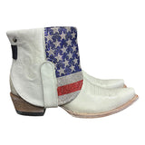 9 White & American Flag Crystals Canty Boots®