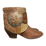 7.5 Tan Stacked Heel & Quilted Leather Canty Boots®