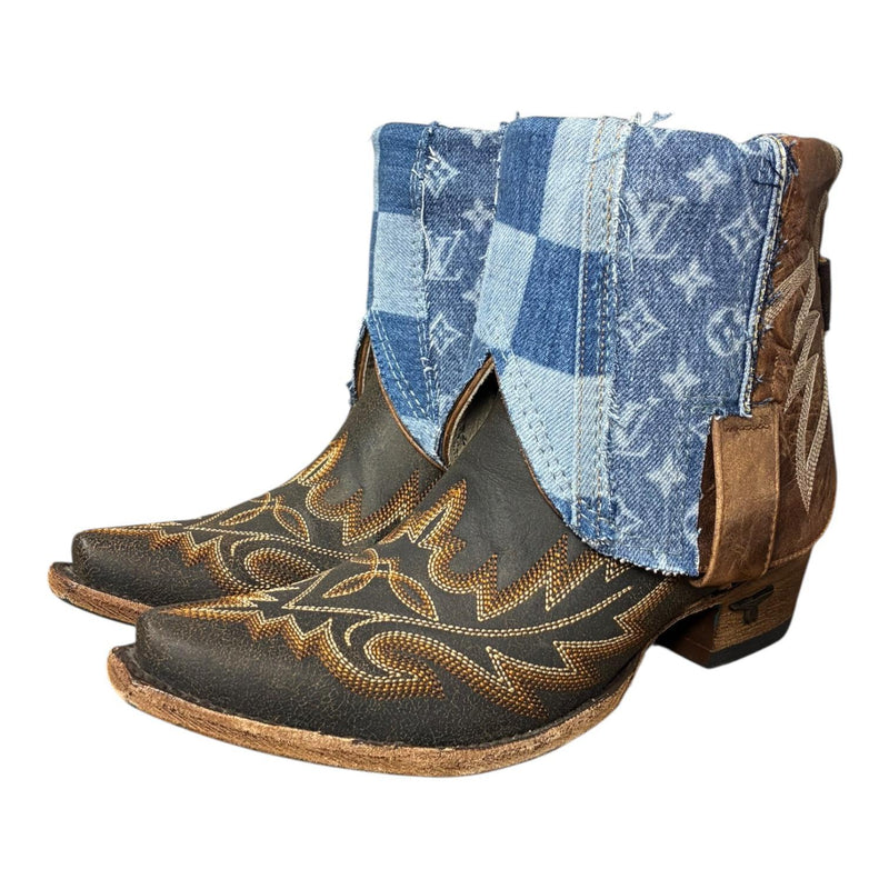 8.5 Two Toned & Layered Designer Denim Canty Boots®