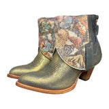 9 Gold Glitter & Butterfly Printed Hair-on Hide Canty Boots®