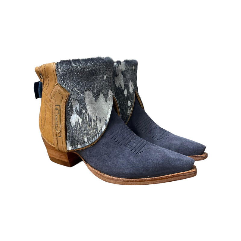 8.5 Tan & Blue with Metallic Hair-on Hide Canty Boots®