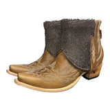 9 Embroidered Brown & Textured Leather Canty Boots®