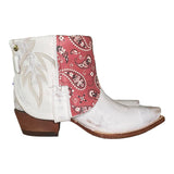 10 White & Light Red Bandana Print Canty Boots®