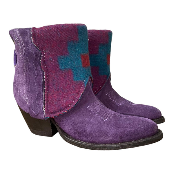 7 Purple Rough Out & Wool Canty Boots®