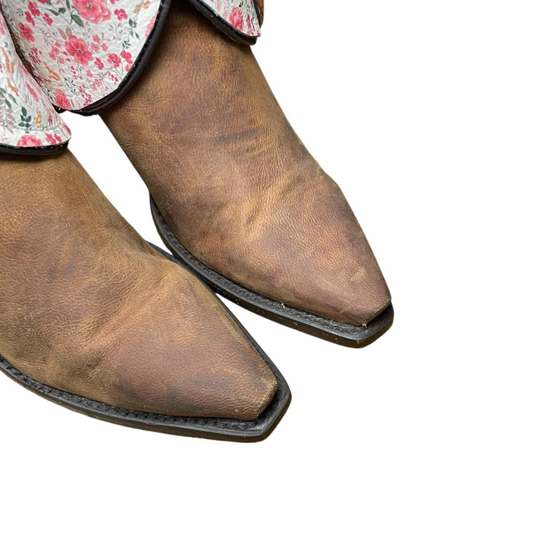 6 Brown & Pink Floral Print Canty Boots®