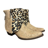 7 Embroidered Tan & Leopard Hair-on Hide Canty Boots®