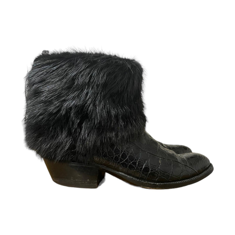 10 Exotic Black & Beaver Fur Canty Boots®