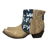 9.5 Embroidered Tan & Designer Denim Canty Boots®