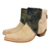 9.5 Embroidered Tan Rough Out & Camo Hair-on Hide Canty Boots®