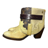 7 Cream & Designer Stacked Heel Canty Boots®