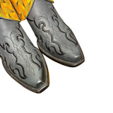8.5 Embroidered Black & Yellow Shweshwe Fabric Canty Boots®