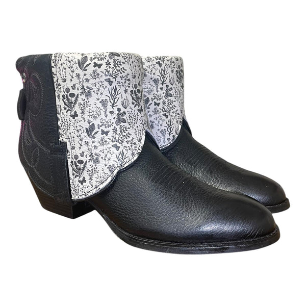 8.5 Black & Floral Leather Canty Boots®