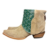 7 Embroidered Tan Rough Out & Designer Canty Boots®