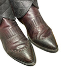 9 Maroon & Black Quilted Leather Canty Boots® with Agate Concho
