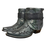 7 Embroidered Black & Camo Leather Canty Boots®