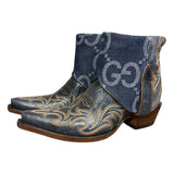 10 Embroidered Blue & Designer Denim Canty Boots®
