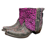 6 Colorful Embroidered & Pink Spotted Hair-on Hide Canty Boots®