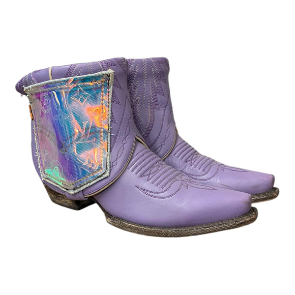 8.5 Purple & Designer Holographic Pocket Canty Boots®